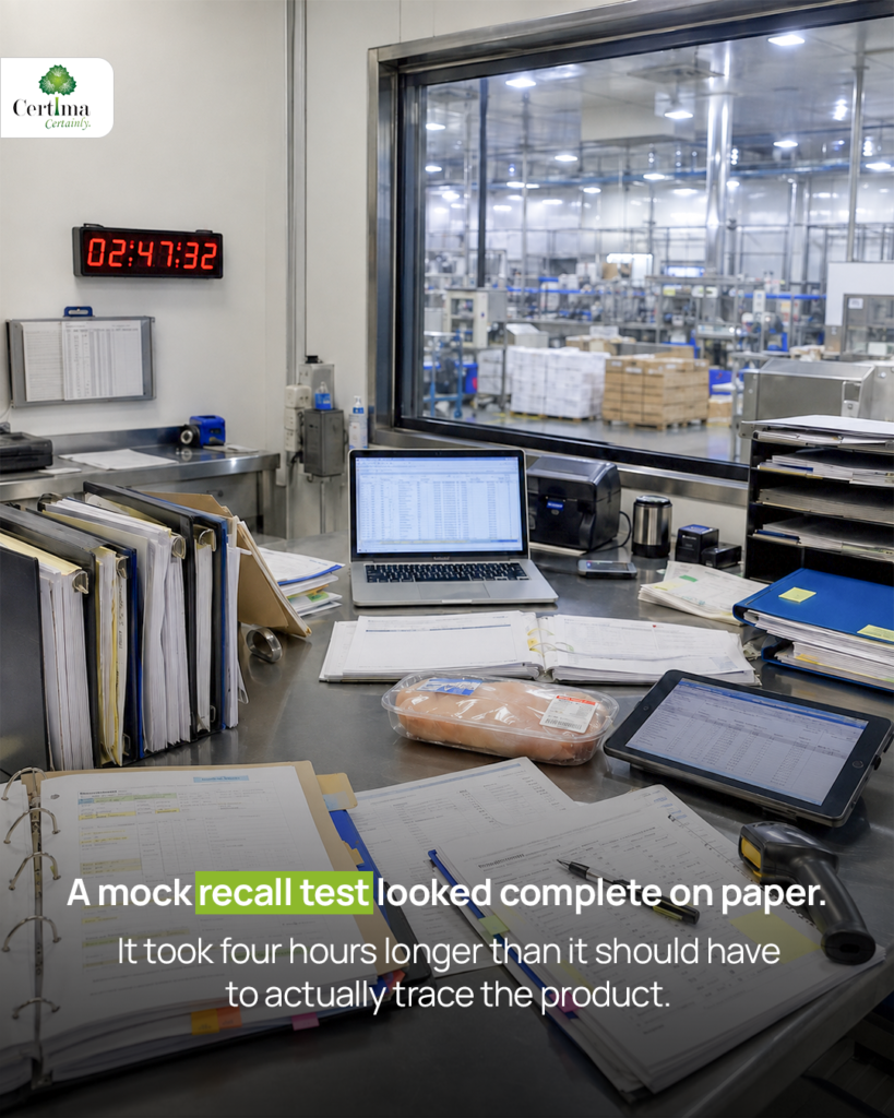 A mock recall test looked complete on paper. It took four hours longer than it should have to actually trace the product.
