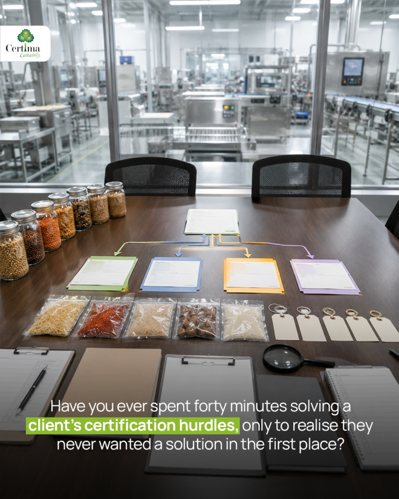 Have you ever spent forty minutes solving a client's certification hurdles, only to realise they never wanted a solution in the first place?